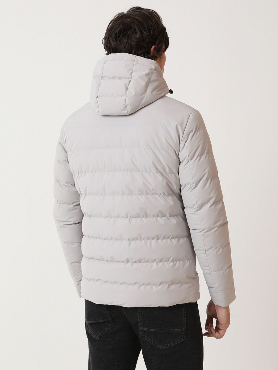 Taş Regular Fit Kapüşonlu Casual Dokuma Mont - 5