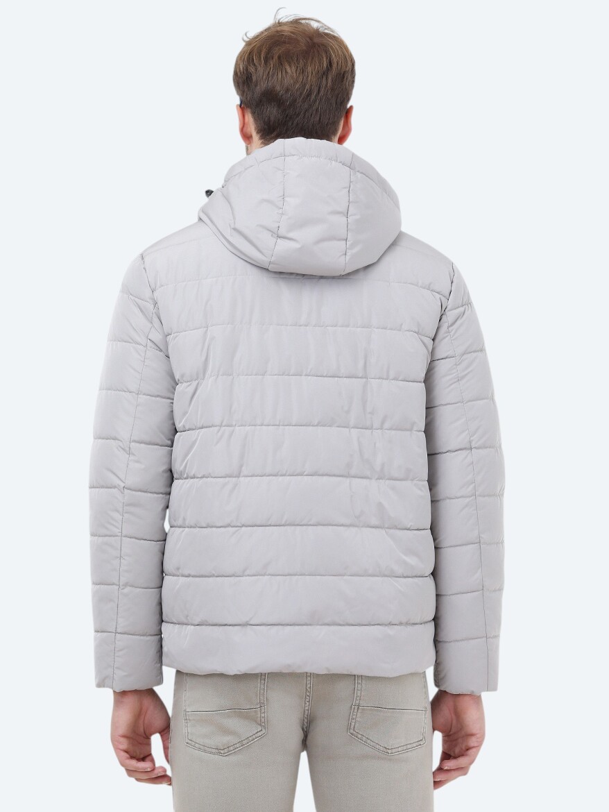 Taş Regular Fit Kapüşonlu Casual Dokuma Mont - 6