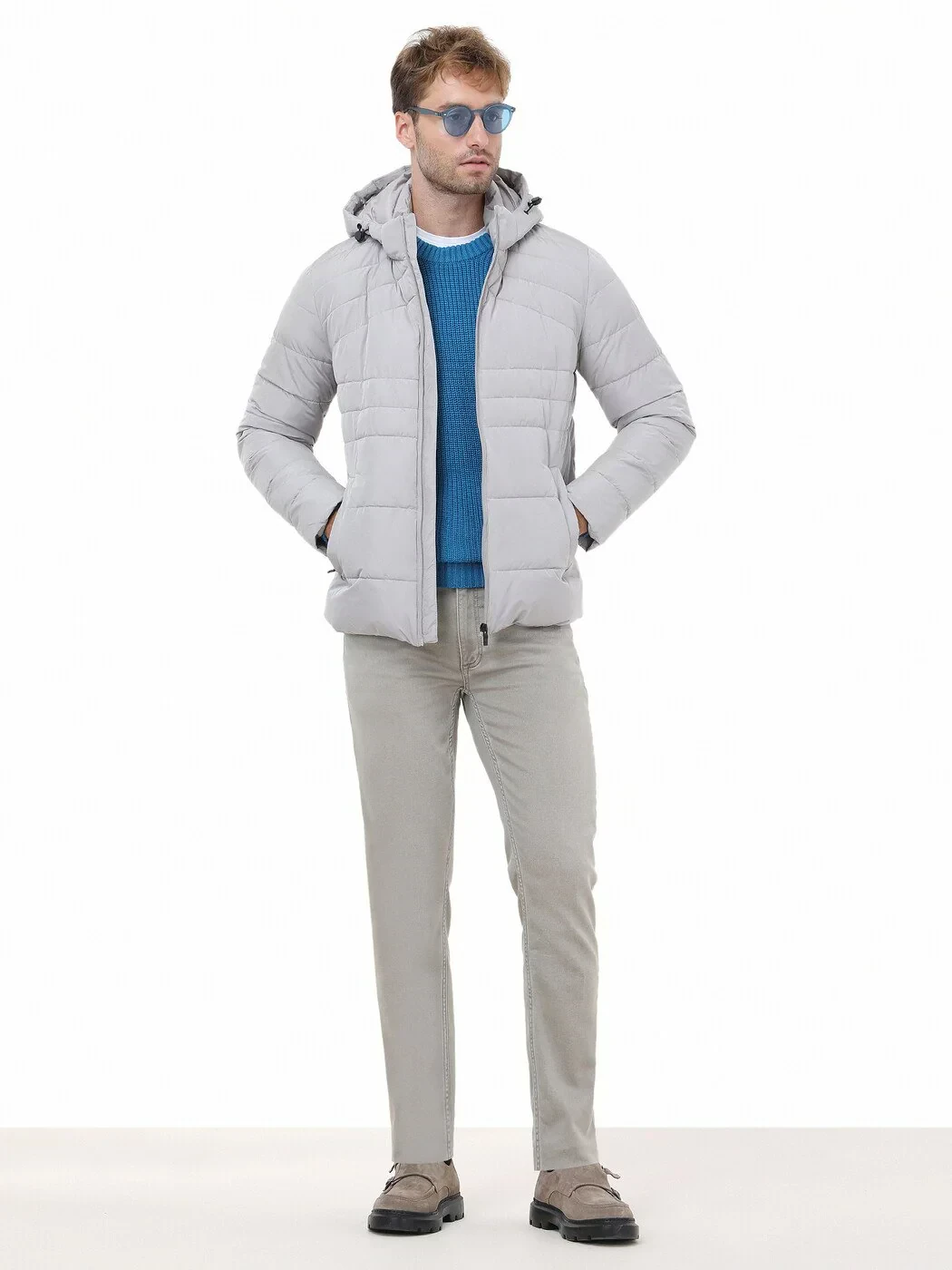 Taş Regular Fit Kapüşonlu Casual Dokuma Mont - 2