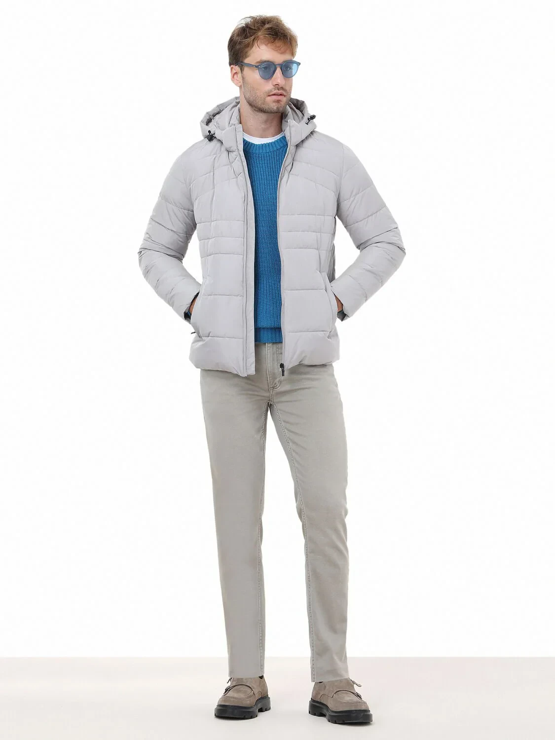 Taş Regular Fit Kapüşonlu Casual Dokuma Mont - 2
