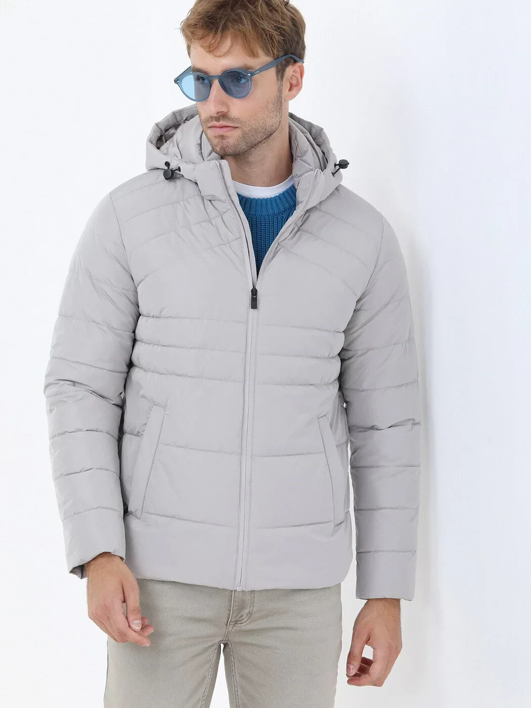 Taş Regular Fit Kapüşonlu Casual Dokuma Mont - 3