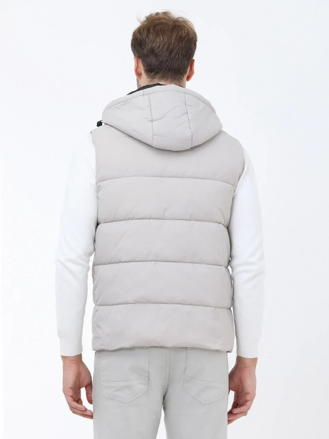 Taş Regular Fit Kapüşonlu Casual Dokuma Spor Yelek - 6