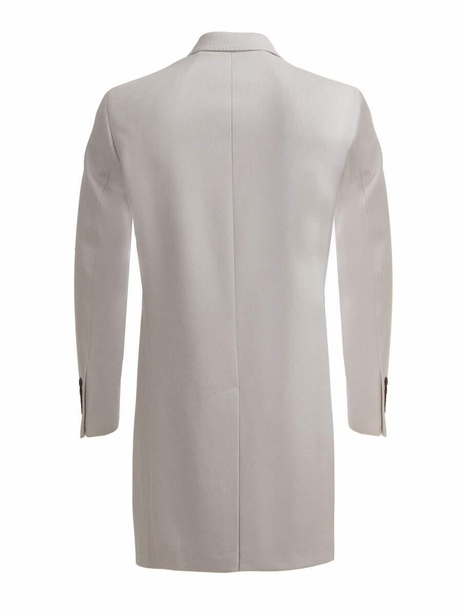 Taş Regular Fit Kelebek Yaka Klasik Örme Palto - 5