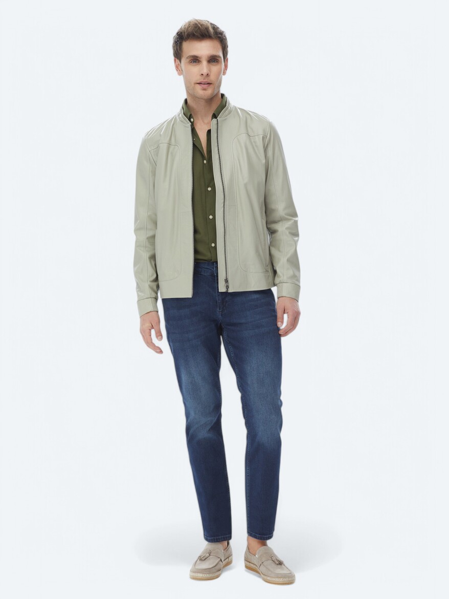 Taş Regular Fit Smart Casual Koyun Derisi Deri Mont - 2