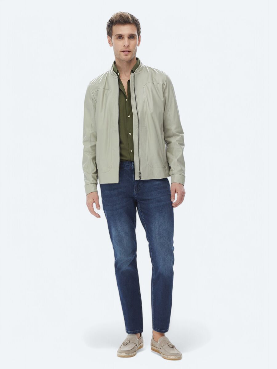 Taş Regular Fit Smart Casual Koyun Derisi Deri Mont - 2