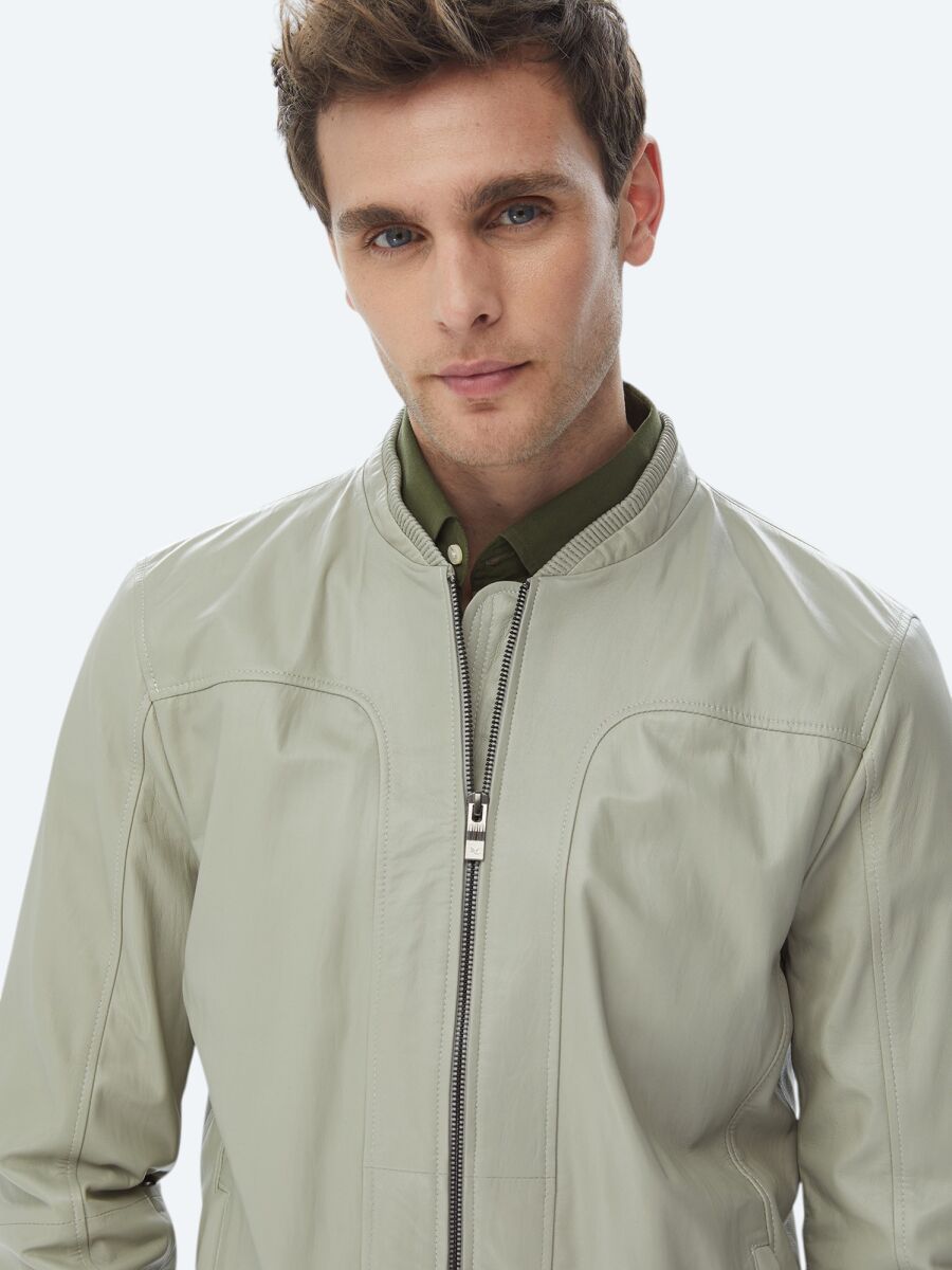 Taş Regular Fit Smart Casual Koyun Derisi Deri Mont - 3