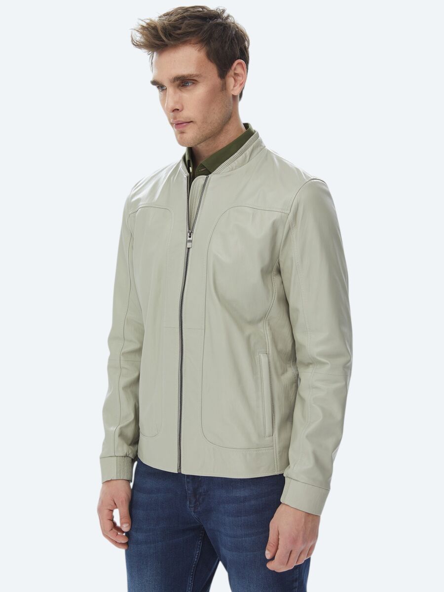 Taş Regular Fit Smart Casual Koyun Derisi Deri Mont - 4