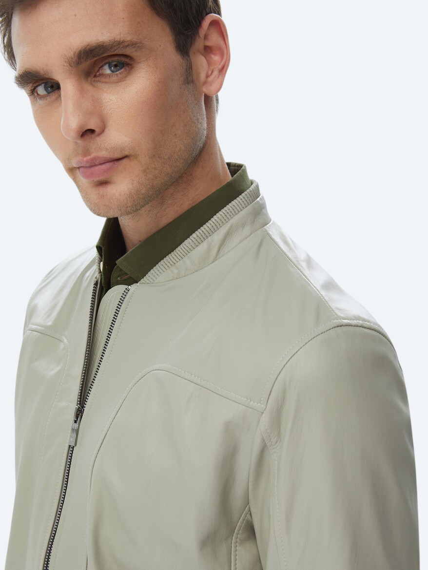 Taş Regular Fit Smart Casual Koyun Derisi Deri Mont - 5