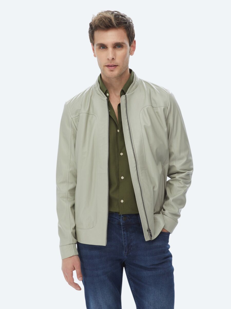 Taş Regular Fit Smart Casual Koyun Derisi Deri Mont - 8