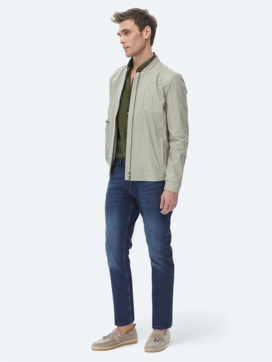 Taş Regular Fit Smart Casual Koyun Derisi Deri Mont - 9