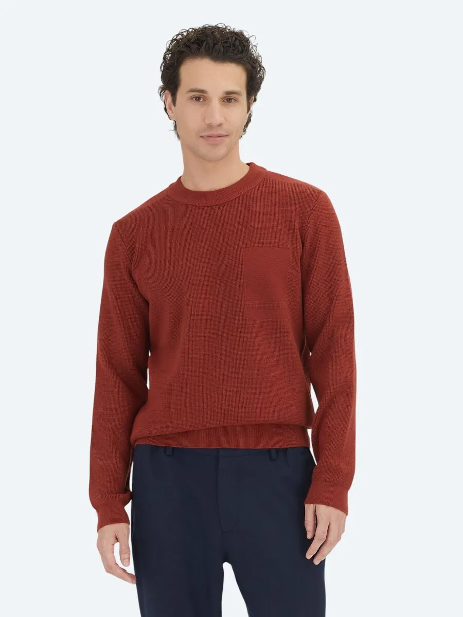 Tile Red Knitwear Sweatshirt - 1