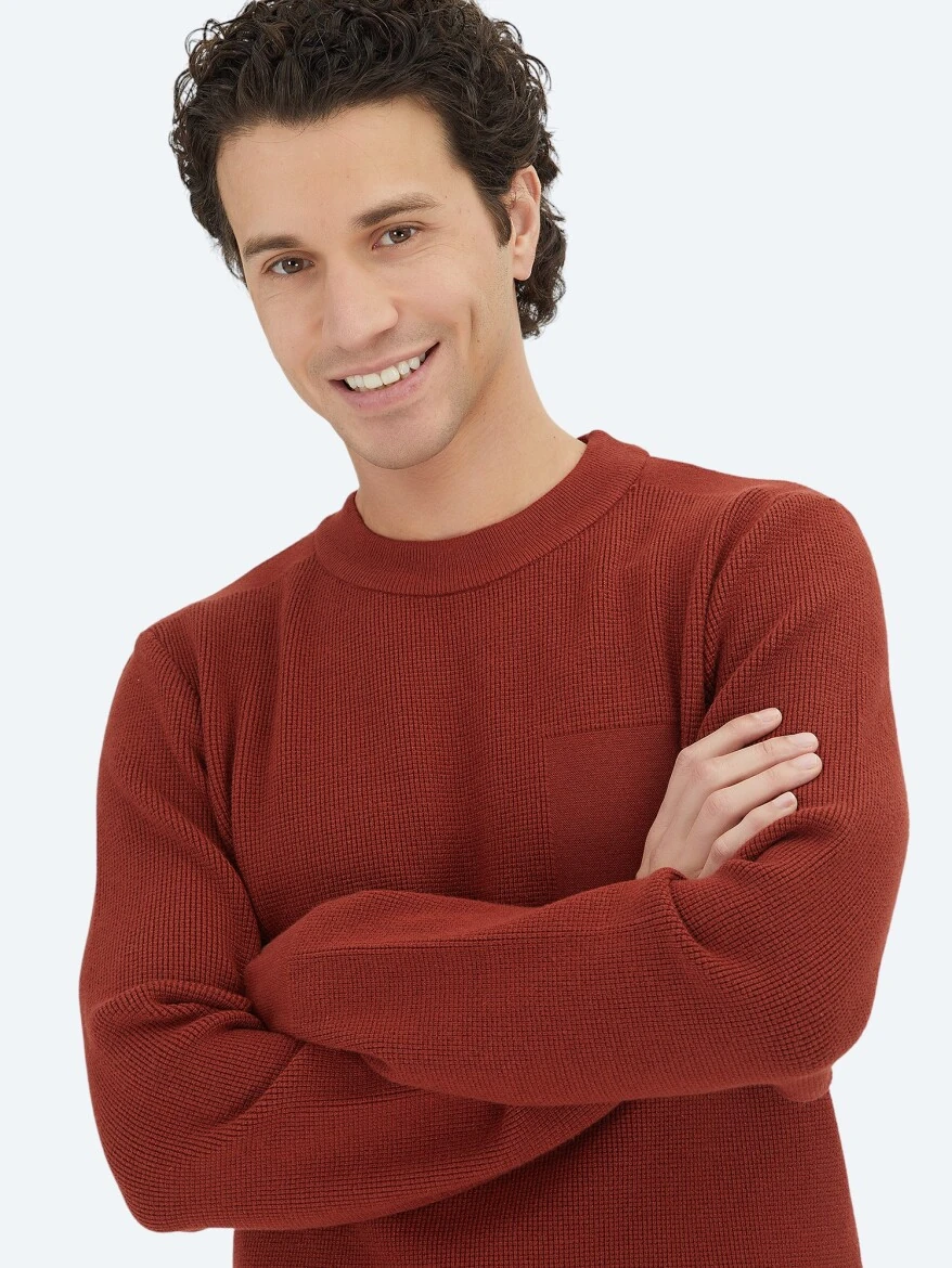 Tile Red Knitwear Sweatshirt - 2