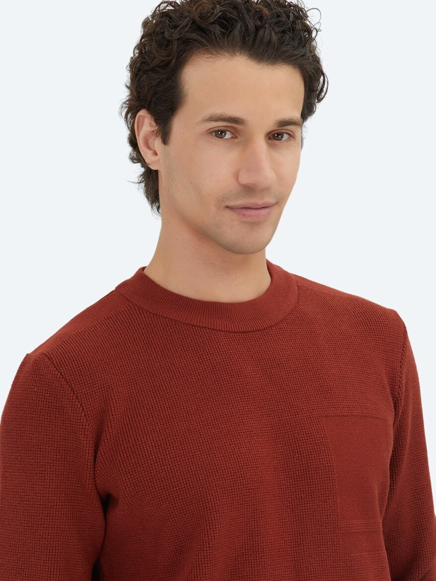 Tile Red Knitwear Sweatshirt - 4
