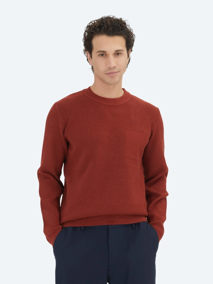 Tile Red Knitwear Sweatshirt - 5