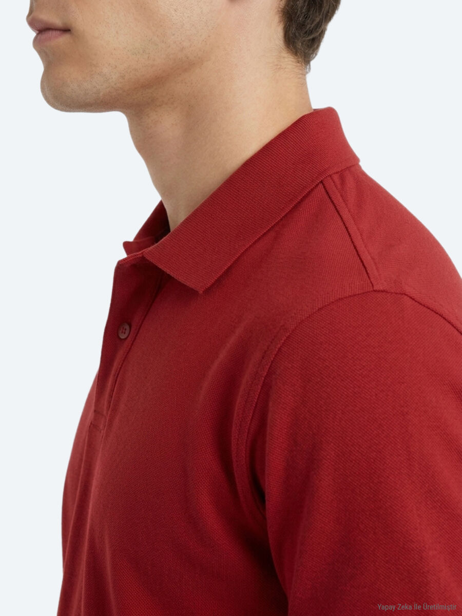 Tile Red Plain 100% Cotton T-Shirt - 3