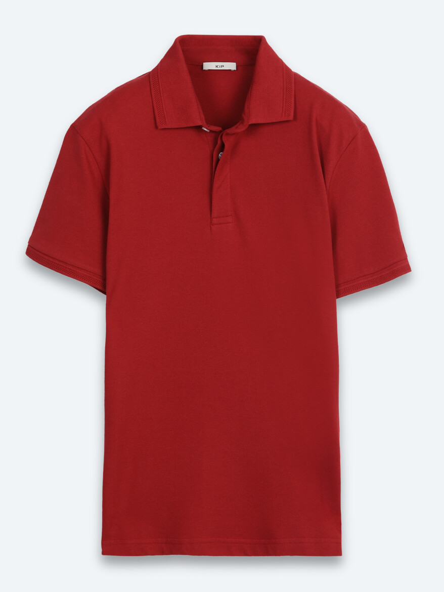 Tile Red Plain 100% Cotton T-Shirt - 6