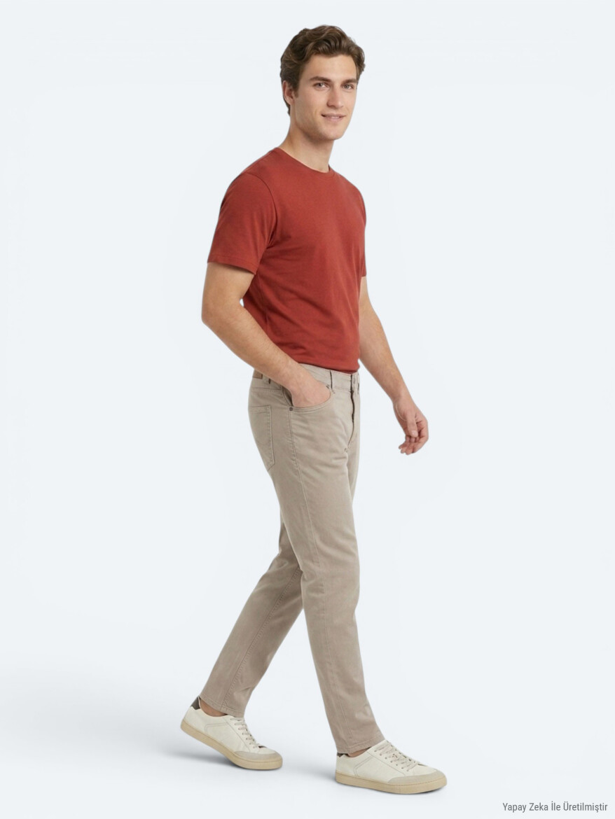 Tile Red Plain T-Shirt - 3