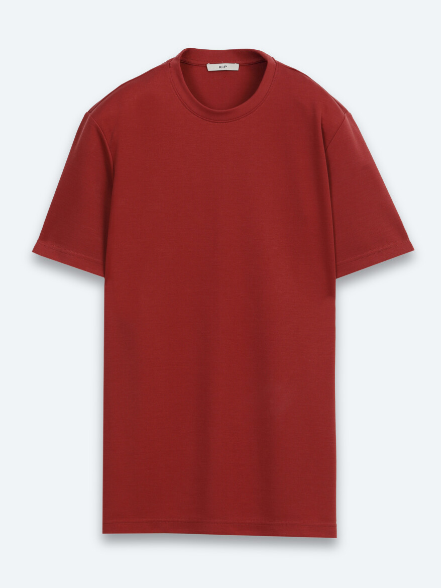 Tile Red Plain T-Shirt - 6