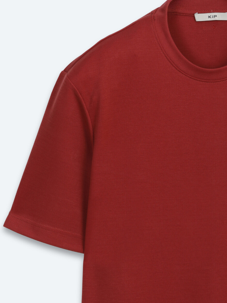 Tile Red Plain T-Shirt - 7