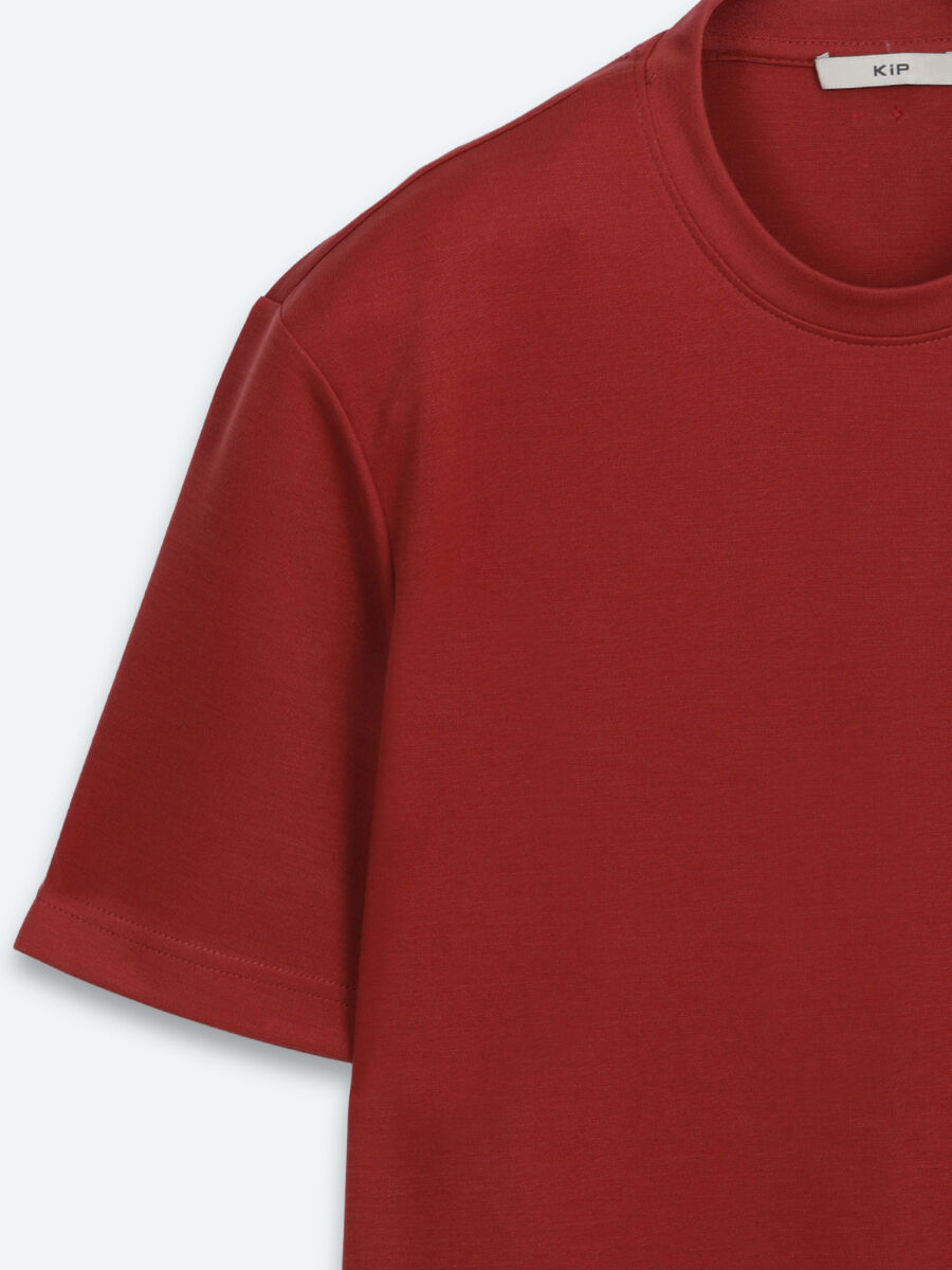 Tile Red Plain T-Shirt - 7
