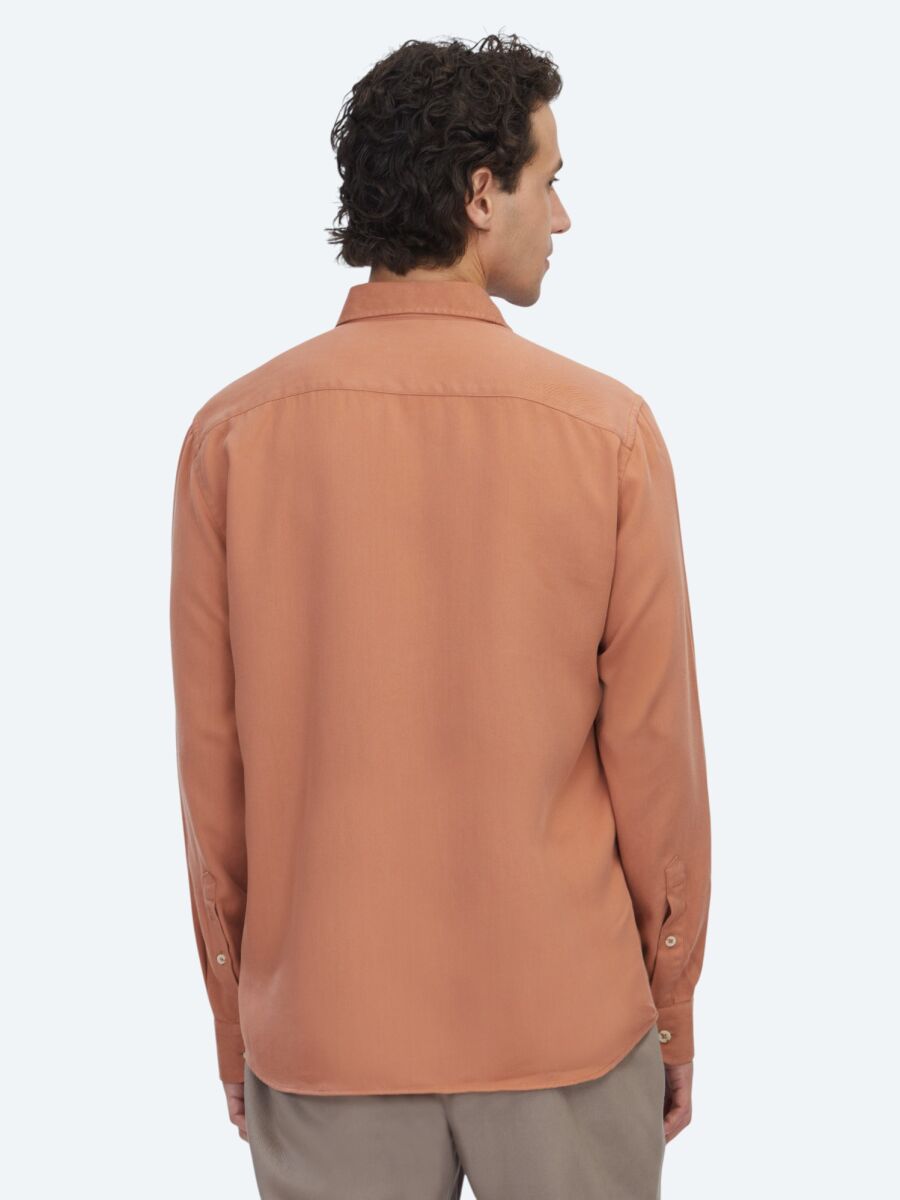 Tile Red Regular Fit Long Weaving Casual Shirt - 5