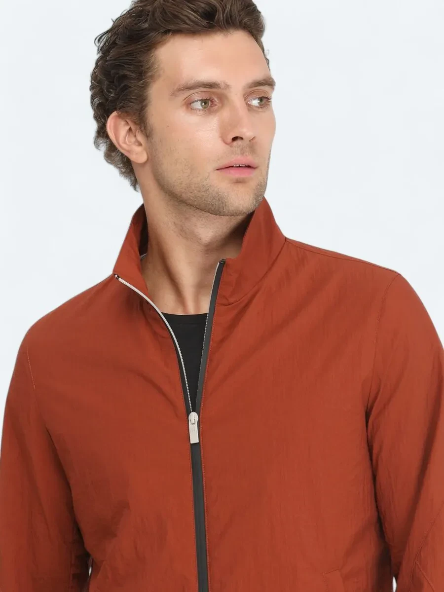 Tile Red Weaving Coat - 4