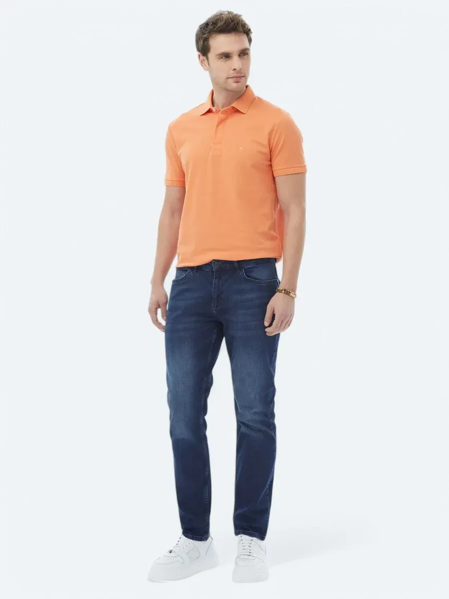 Turuncu Polo Yaka %100 Pamuk T-Shirt - 5