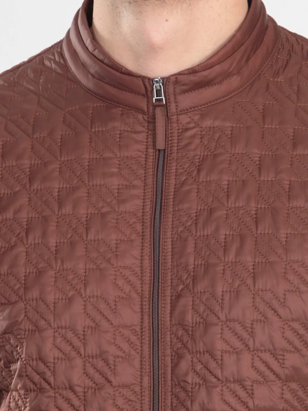 Turuncu Regular Dik Yaka Casual Dokuma Mont - 3