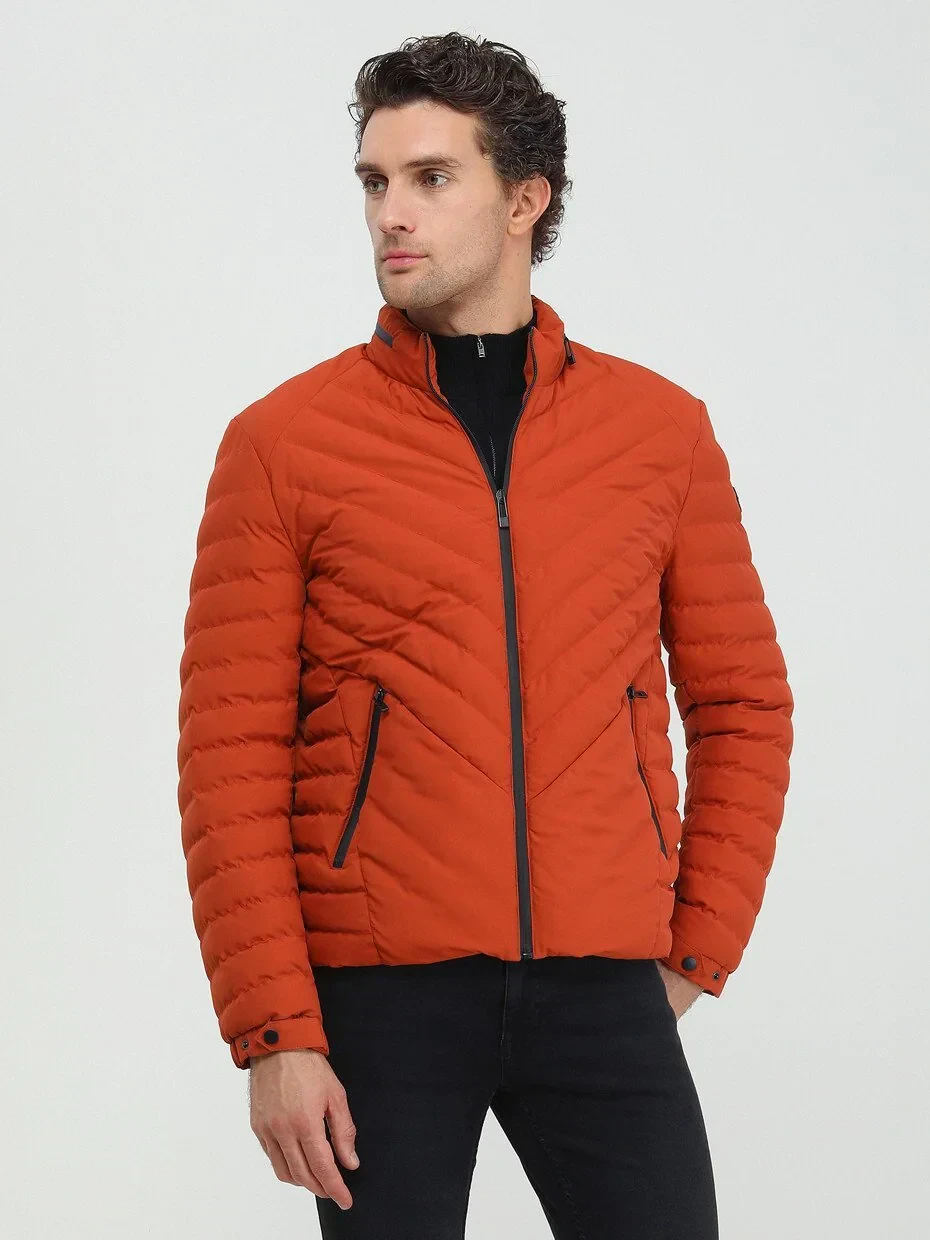 Turuncu Regular Fit Casual Dokuma Mont - 1