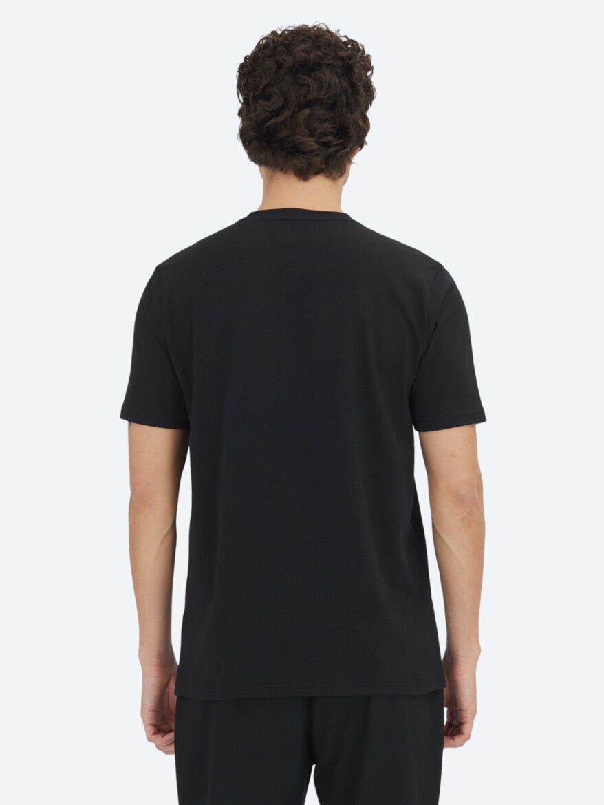 Unisex Black Plain Crew Neck 100% Cotton T-Shirt - 5