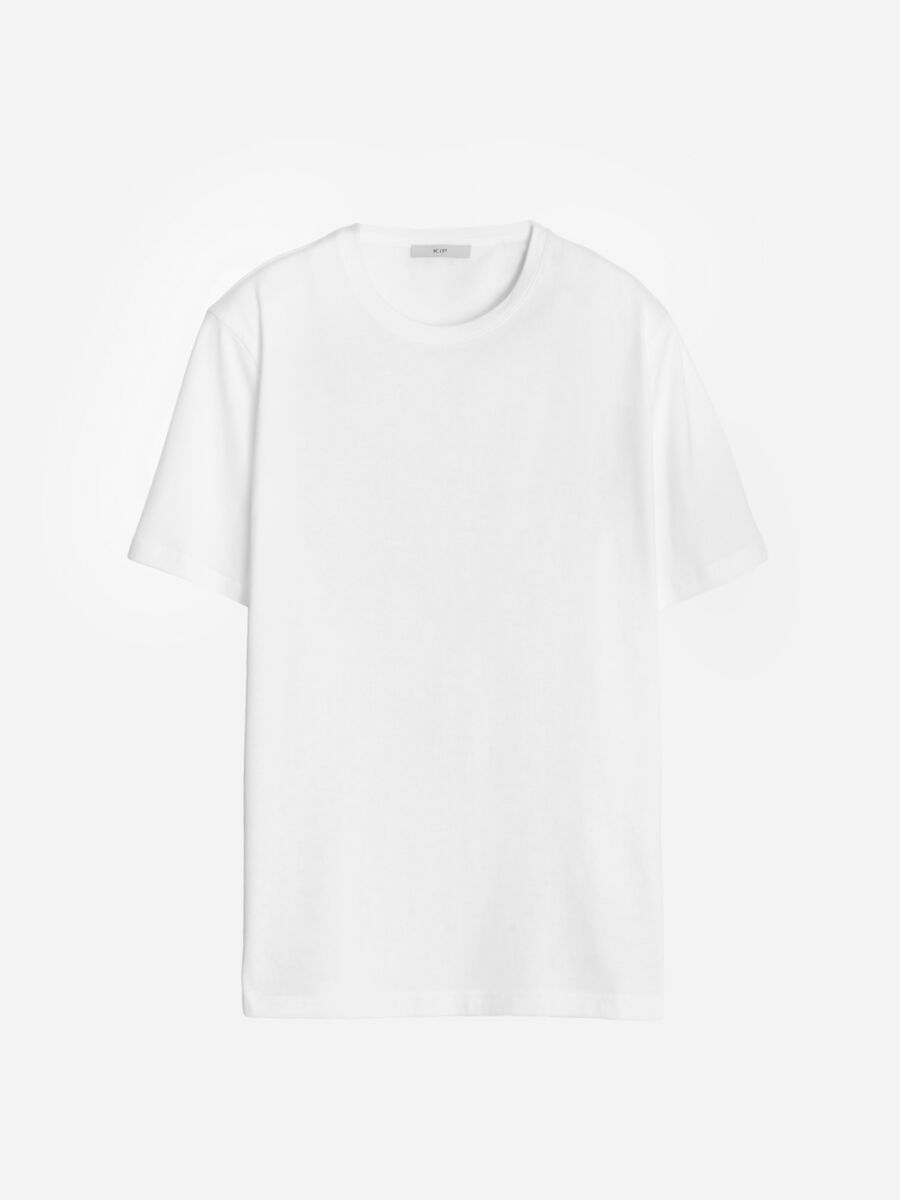 Unisex Kırık Beyaz Düz Bisiklet Yaka %100 Pamuk T-Shirt - 6