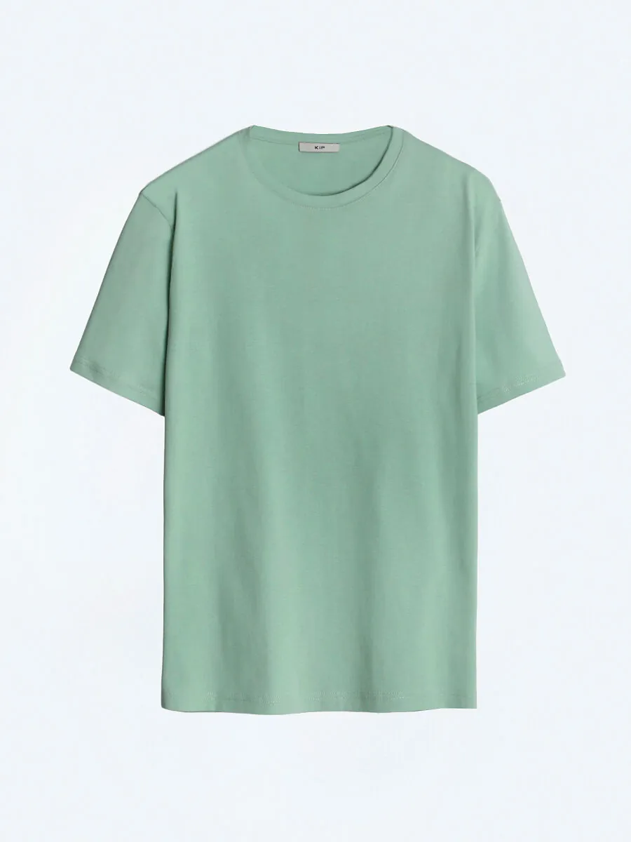 Unisex Mint Plain Crew Neck 100% Cotton T-Shirt - 6