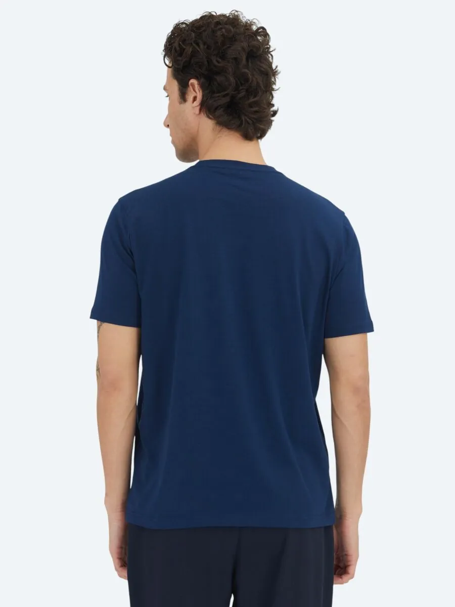 Unisex Navy Blue Plain Crew Neck 100% Cotton T-Shirt - 5