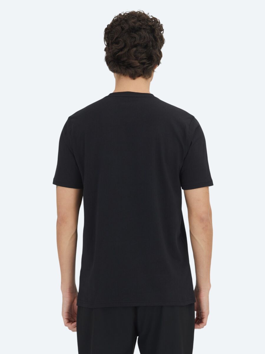 Unisex Siyah Düz Bisiklet Yaka %100 Pamuk T-Shirt - 5