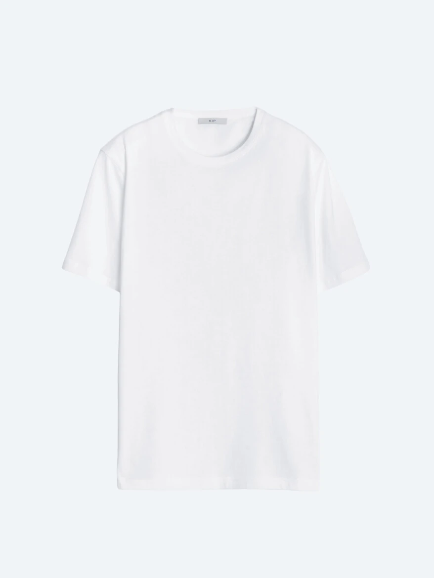 Unisex White Plain Crew Neck 100% Cotton T-Shirt - 6