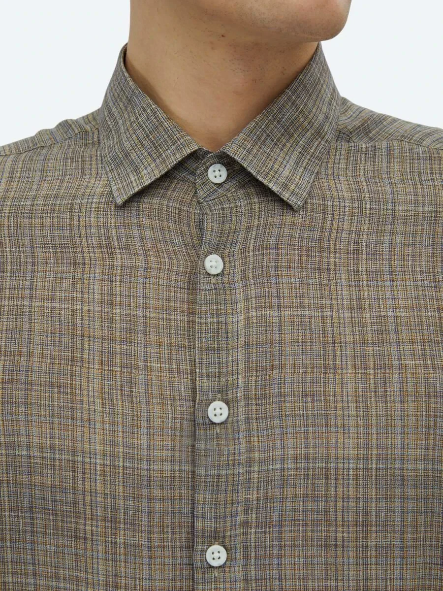 Vizon Baskılı Regular Fit Dokuma Casual Gömlek - 4