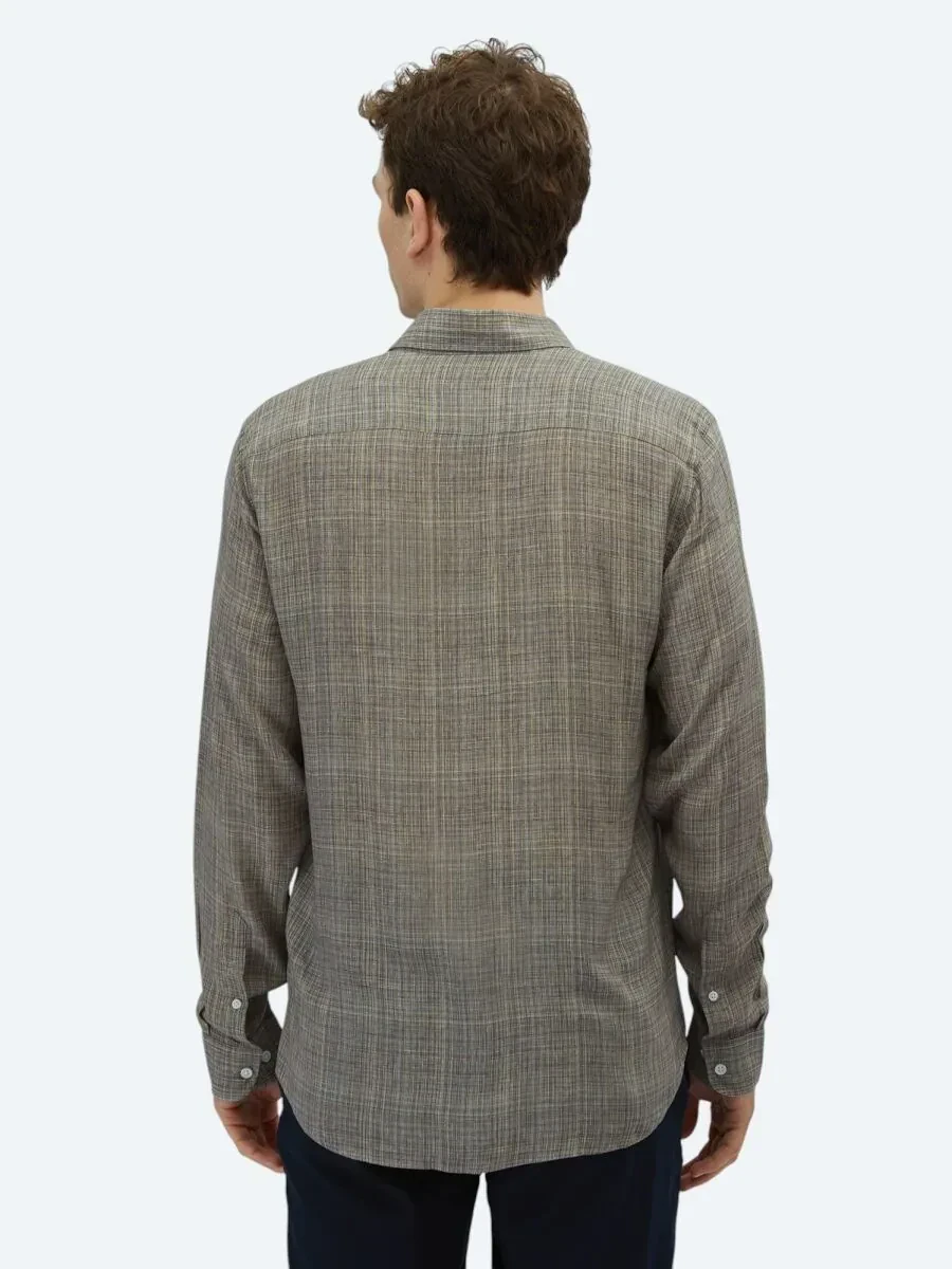 Vizon Baskılı Regular Fit Dokuma Casual Gömlek - 5