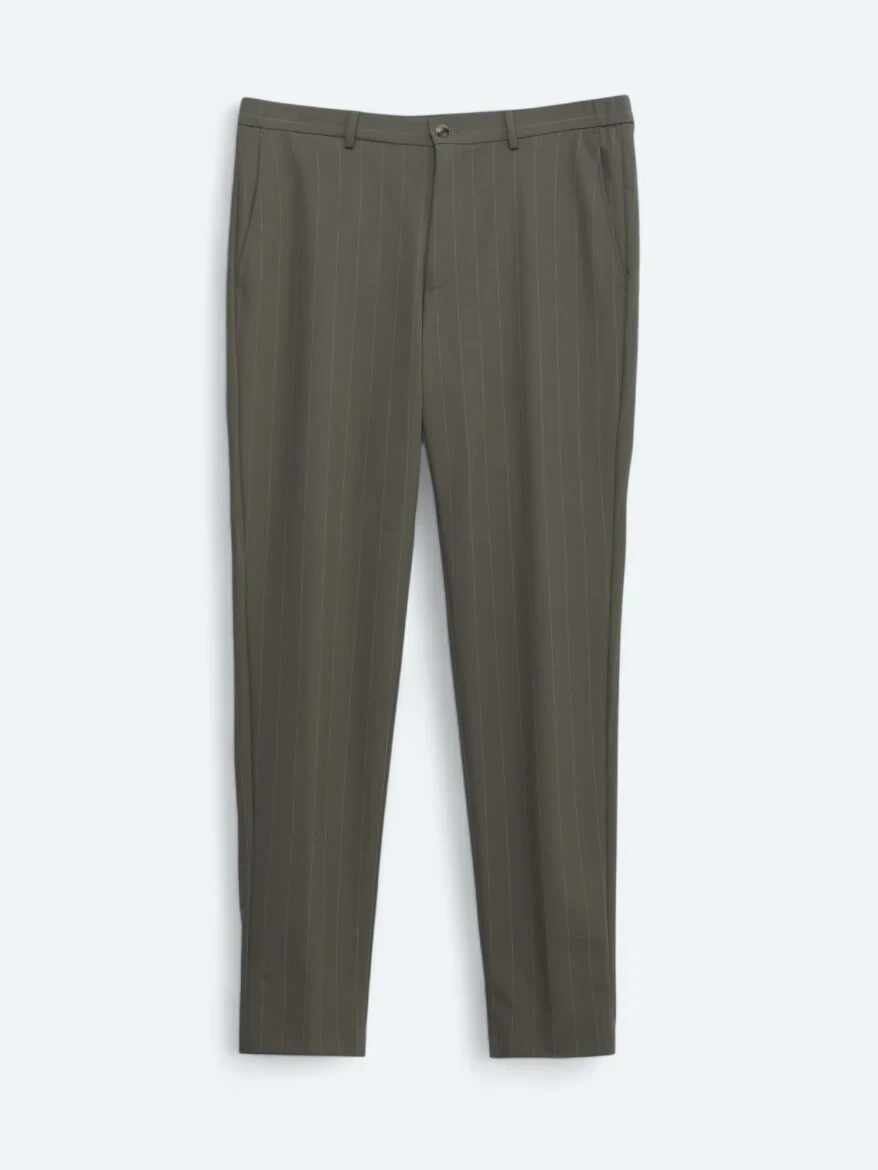 Vizon Çizgili Modern Fit Takım Elbise - 2