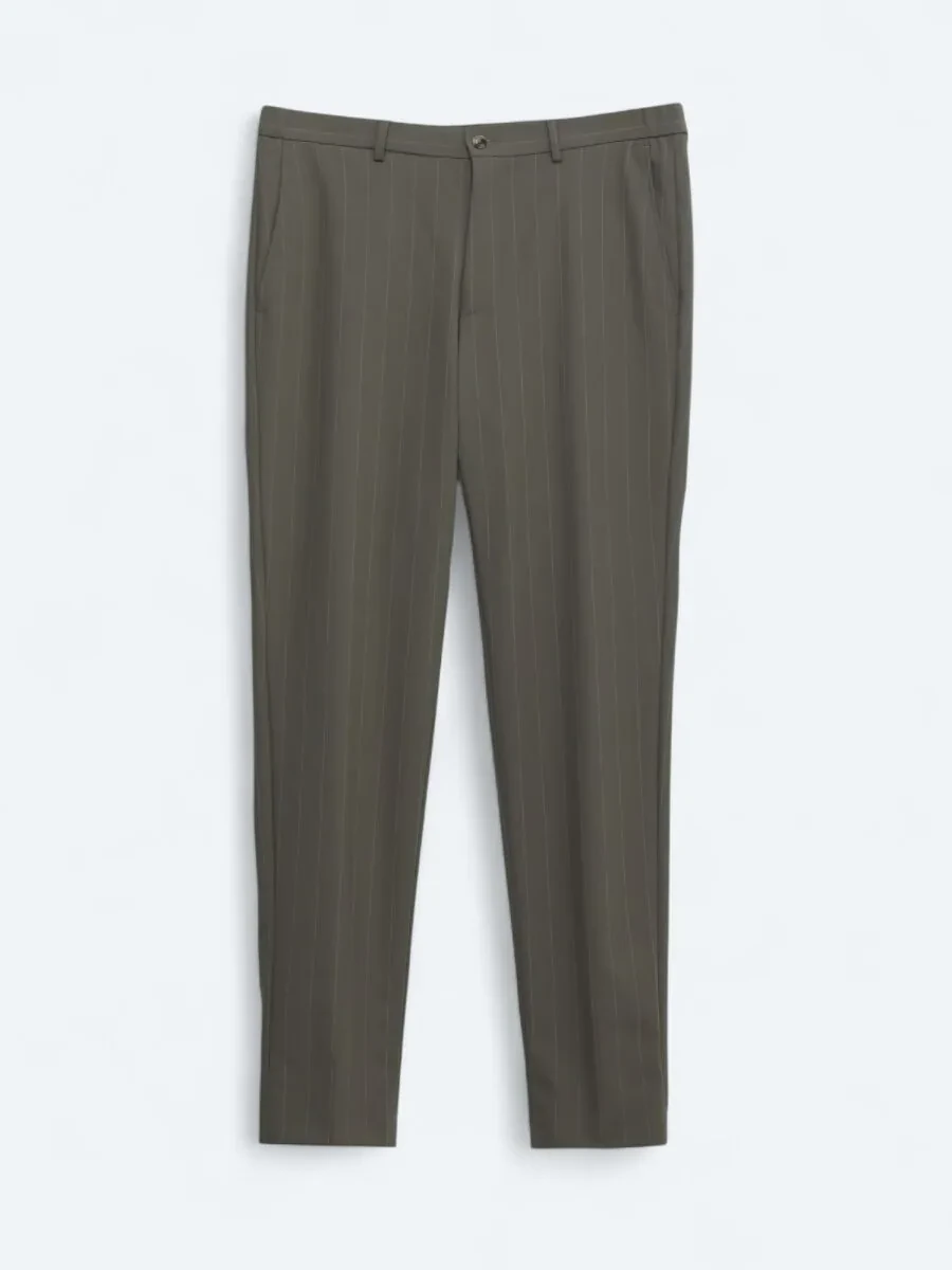 Vizon Çizgili Modern Fit Takım Elbise - 2