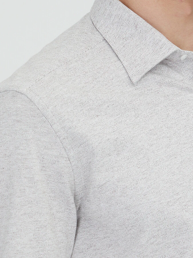 Vizon Çizgili Regular Fit Dokuma Casual %100 Pamuk Gömlek - 3