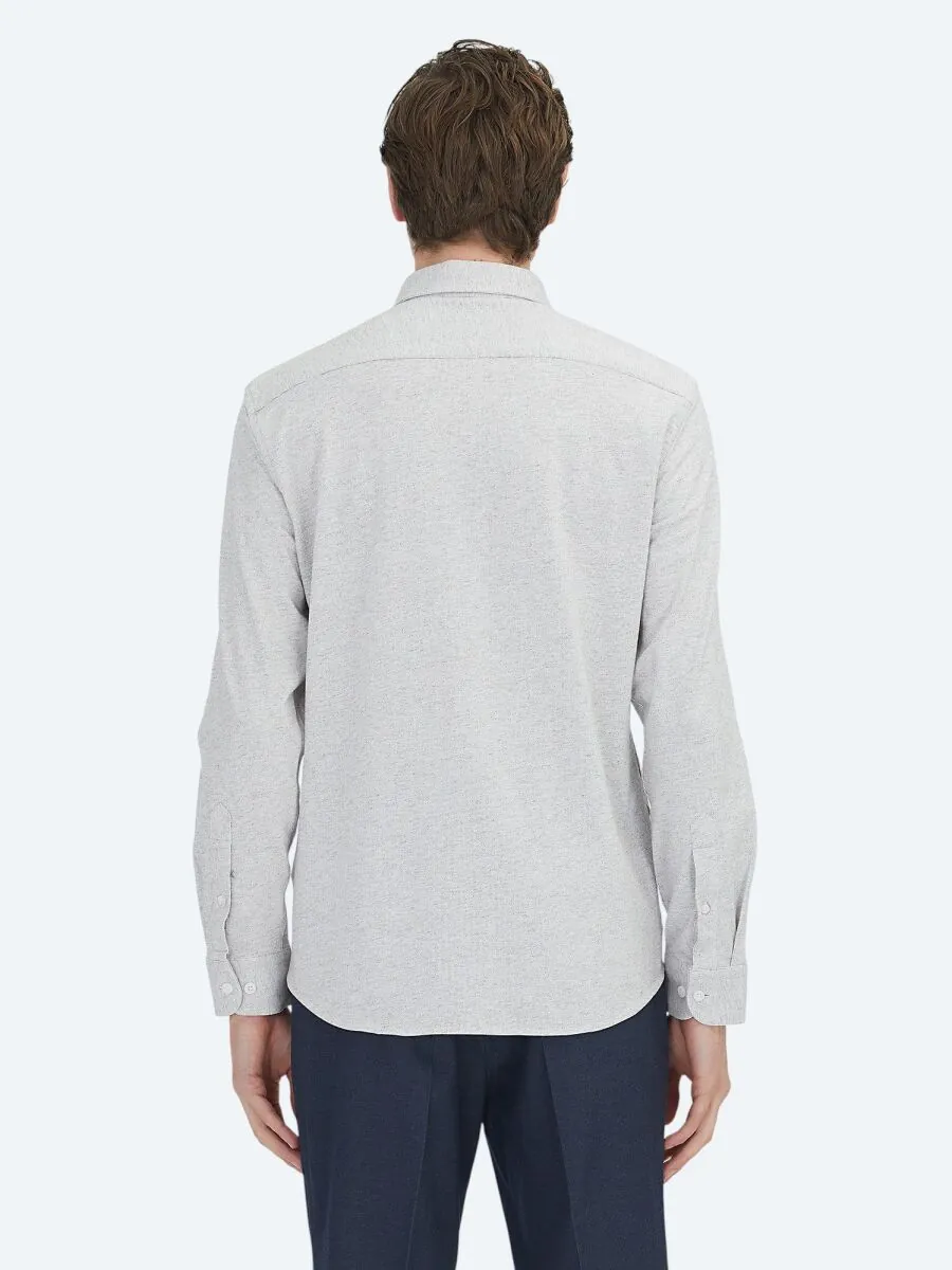 Vizon Çizgili Regular Fit Dokuma Casual %100 Pamuk Gömlek - 5