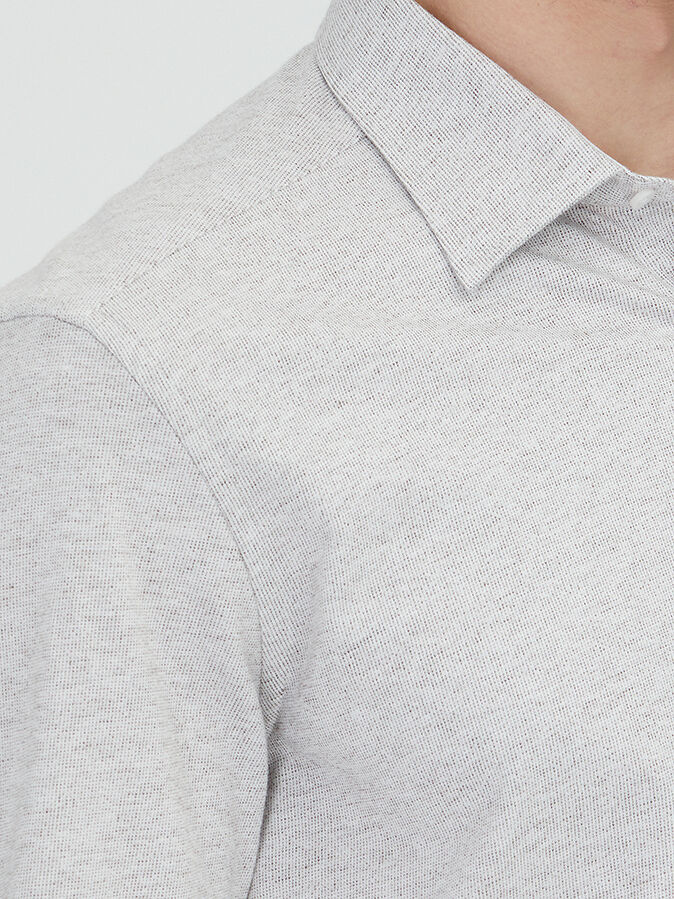 Vizon Çizgili Regular Fit Dokuma Casual %100 Pamuk Gömlek - 3