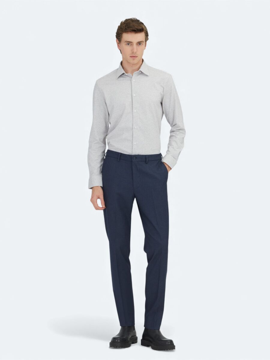 Vizon Çizgili Regular Fit Uzun Dokuma Casual %100 Pamuk Gömlek - 2