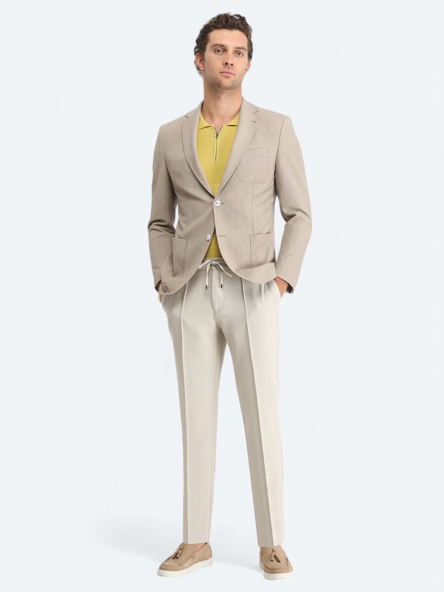 Vizon Desenli Modern Fit Ceket - 2