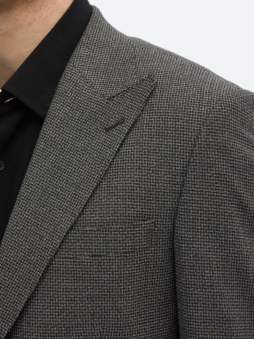 Vizon Desenli Modern Fit Ceket - 4