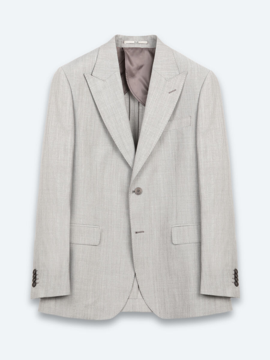 Vizon Desenli Modern Fit Yün Karışımlı Takım Elbise - 6