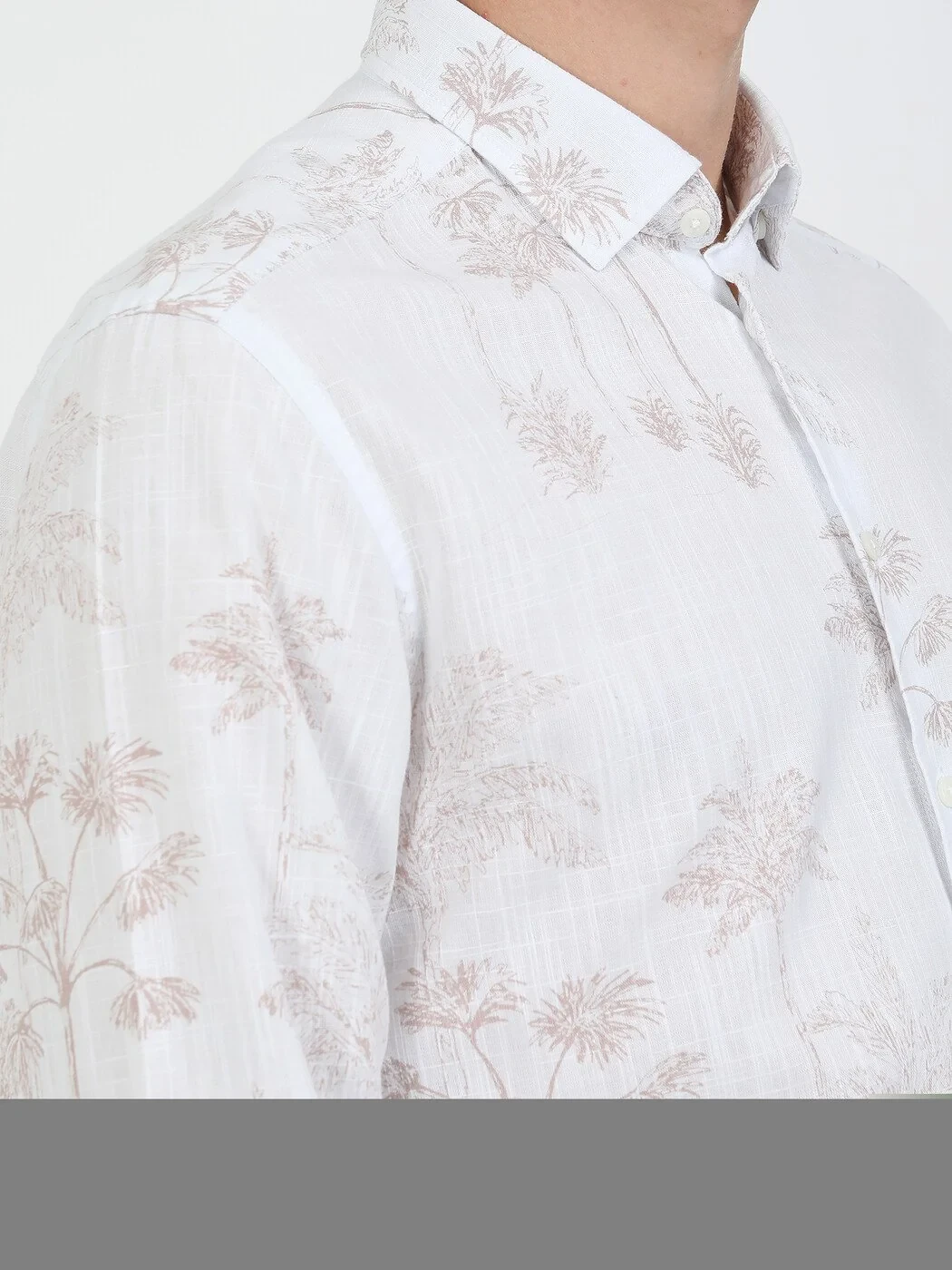 Vizon Desenli Regular Fit Dokuma Casual %100 Pamuk Gömlek - 4
