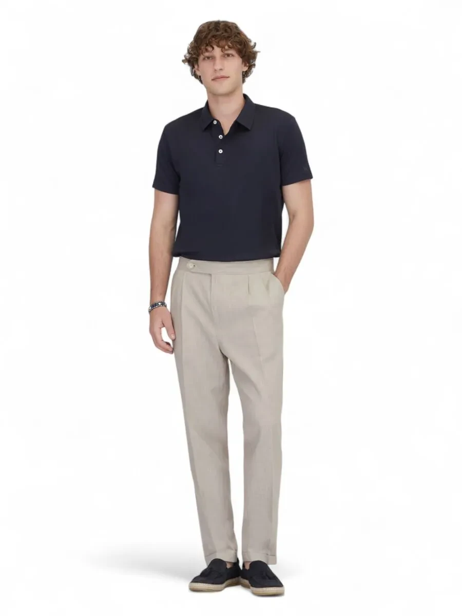 Vizon Dokuma Carrot Fit Casual Pamuk Karışımlı Pantolon - 1