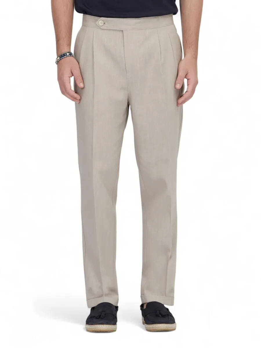 Vizon Dokuma Carrot Fit Casual Pamuk Karışımlı Pantolon - 2