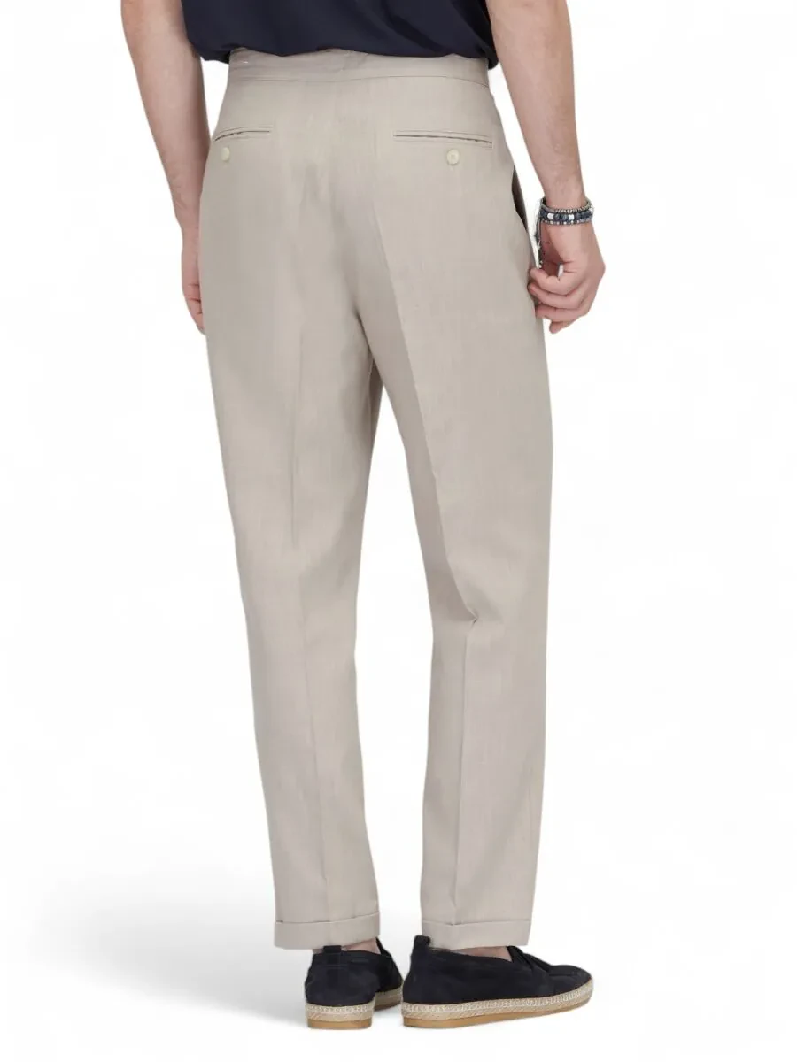 Vizon Dokuma Carrot Fit Casual Pamuk Karışımlı Pantolon - 4